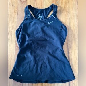 Nike Women's Black Dri-FIT Racerback Tank with Built in Bra